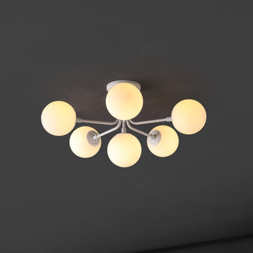 Olivier Parisian 24" Globe Modern Industrial Iron Bistro LED Semi Flush Mount